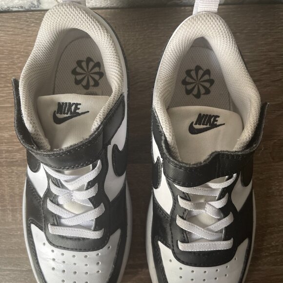 Nike Court Borough Low Recraft “Panda” (Black/ White, Size 1Y) - Picture 3 of 6